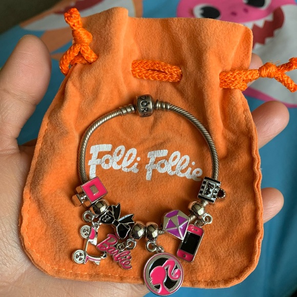 Pandora Snake Chain Bracelet w/ 8 New Barbie Theme Charms - Picture 2 of 13